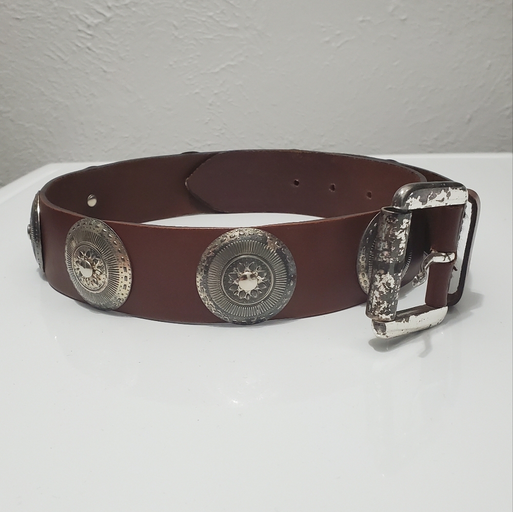 Concho leather belt. Women's size small.